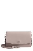 Women's Tory Burch Parker Leather Wallet On A Chain - Metallic