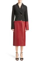 Women's Loewe Paneled Nappa Leather Coat Us / 40 Fr - Black