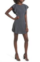 Women's Soprano Ruffle Sleeve Knit Minidress - Grey