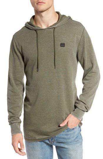 Men's Billabong Keystone Waffle Knit Hoodie, Size - Green