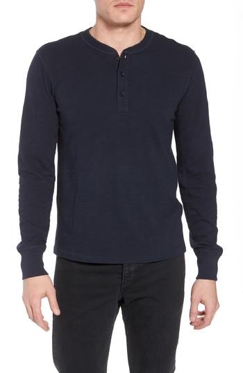 Men's Rag & Bone Classic Cotton Henley - Blue