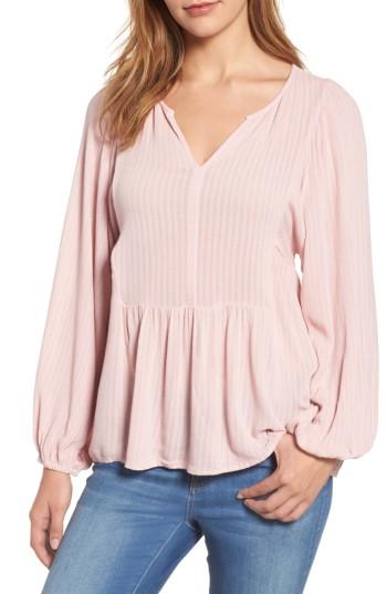 Women's Velvet By Graham & Spencer Shirred Gauze Blouse - Pink