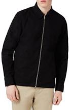Men's Topman Herringbone Zip Shirt Jacket - Black