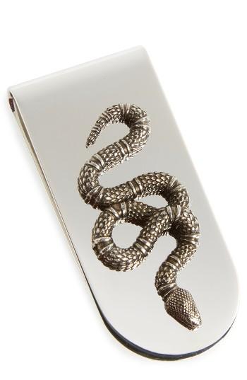 Men's Gucci 3d Sterling Silver Money Clip - Grey