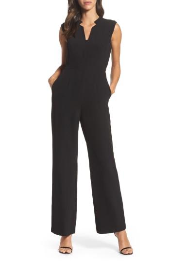 Women's Tahari Crepe Jumpsuit - Black