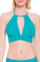 Women's Blush By Profile Mykonos High Neck Bikini Top D - Blue/green