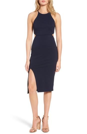 Women's Soprano Side Cutout Body Con Dress - Blue/green