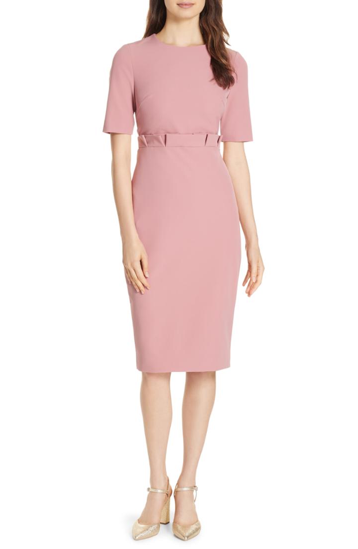Women's Ted Baker London Maggidd Ruffle Waist Pencil Dress