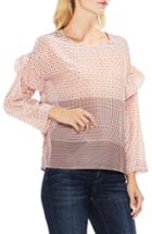 Women's Two By Vince Camuto Quiet Tile Border Ruffle Top - Pink