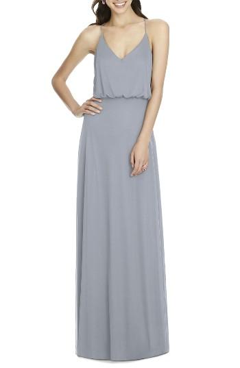 Women's Alfred Sung Chiffon Blouson Gown - Metallic