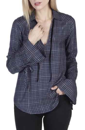 Women's Paige Calissa Split Neck Shirt - Blue