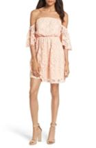 Women's Soprano Blouson Lace Minidress - Coral