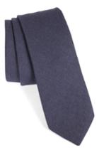 Men's 1901 Solid Linen & Cotton Tie, Size - Blue