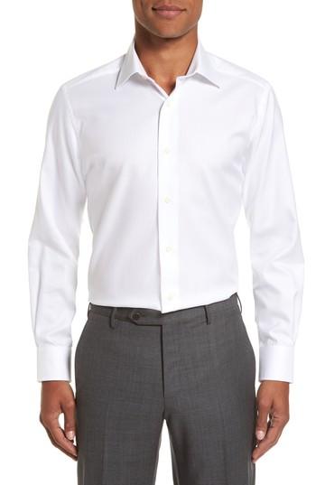 Men's David Donahue Trim Fit Dress Shirt - 34/35 - White
