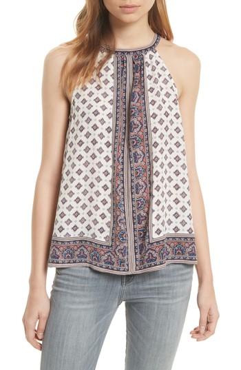 Women's Joie Bradie Border Print Silk Top