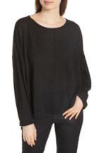 Women's Eileen Fisher Boxy Organic Linen Sweater, Size /x-small - Black