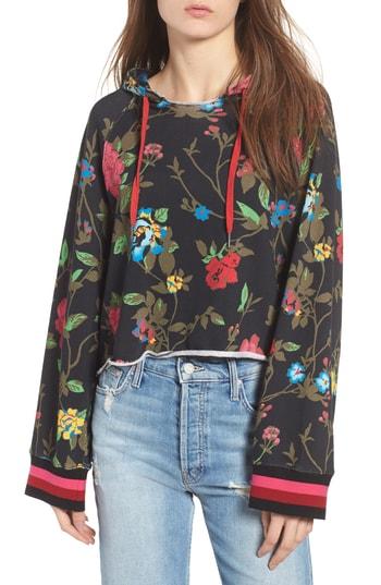 Women's Pam & Gela Crop Cutoff Hoodie, Size - Black