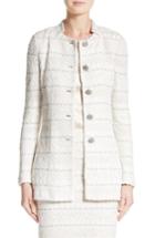 Women's St. John Collection Samar Knit Tweed Jacket - White