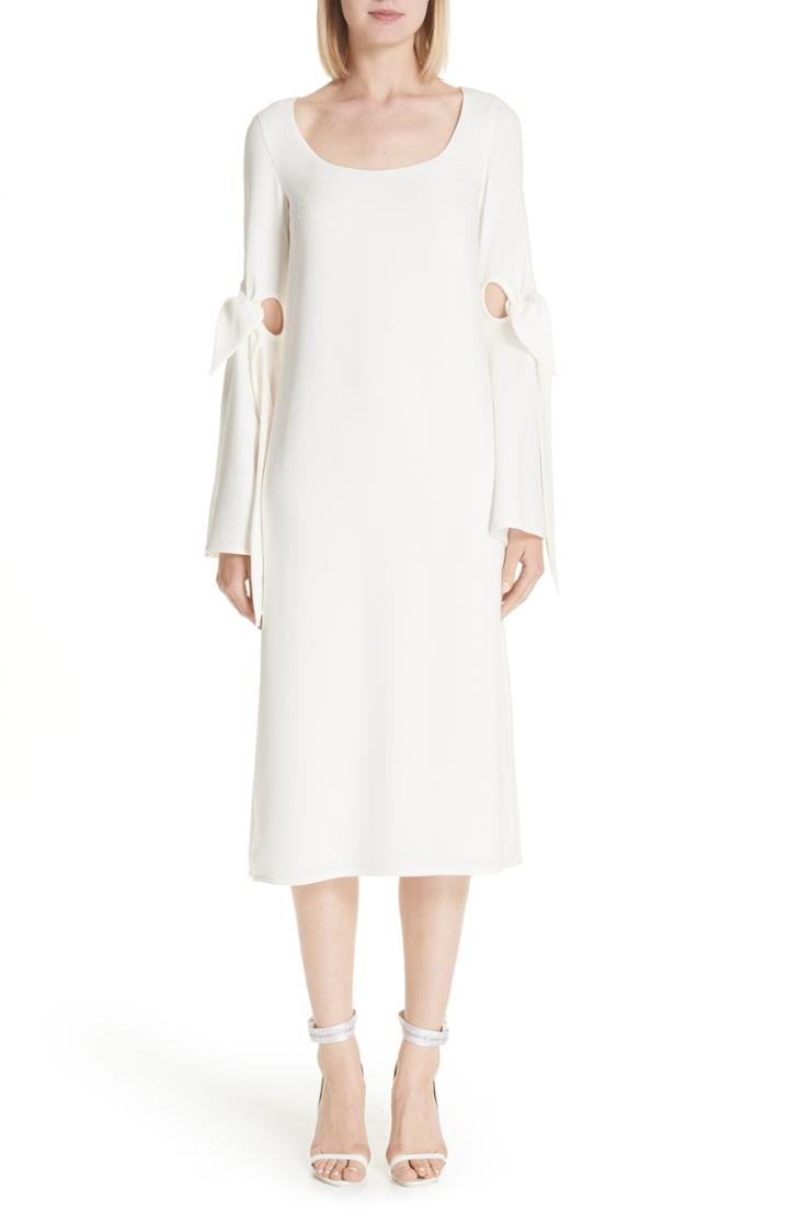 Women's Ellery Cindy Tie Sleeve Midi Dress Us / 10 Au - Ivory