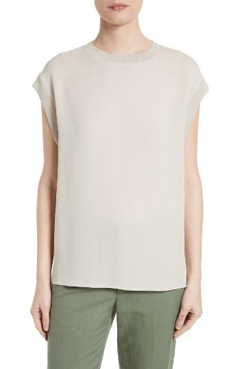 Women's Vince Boxy Silk Top - Beige