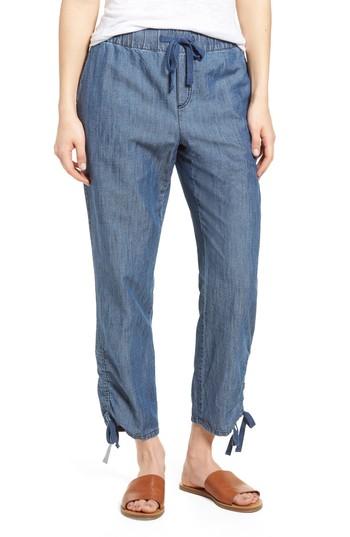 Women's Caslon Side Ruched Crop Pants - Blue