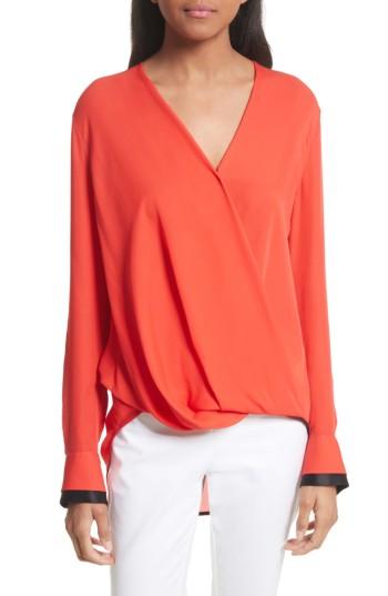 Women's Rag & Bone Victor Silk Blouse - Red