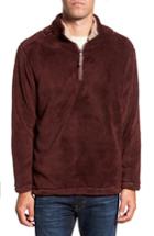 Men's True Grit Pebble Pile Faux Fur Half Zip Pullover, Size - Red