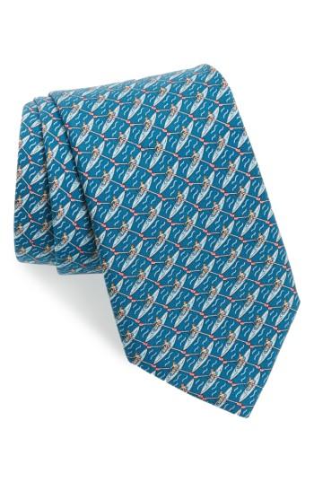 Men's Vineyard Vines Rowing Silk Tie, Size - Blue