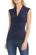 Women's Vince Camuto Ruched V-neck Top - Blue