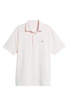 Men's Vineyard Vines Color To White Feeder Stripe Polo, Size - Pink