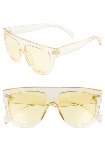 Women's Glance Eyewear 65mm Transparent Shield Sunglasses - Yellow