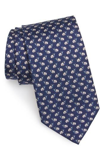 Men's Salvatore Ferragamo Euforia Print Silk Tie, Size - Blue