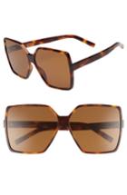 Women's Saint Laurent Betty 63mm Sunglasses - Medium Havana