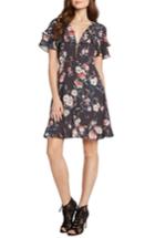 Women's Willow & Clay Floral Ruffle Ruffle Minidress - Grey