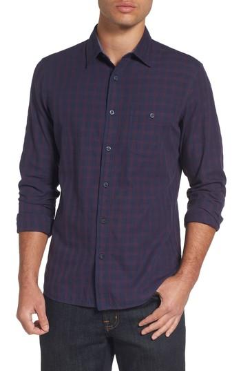 Men's Nordstrom Men's Shop Slim Washed Fit Sport Shirt - Blue