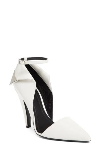 Women's Calvin Klein 205w39nyc Kadence Ankle Strap Pump Us / 35eu - White