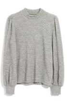 Women's Madewell Puff Sleeve Mock Neck Top - Grey