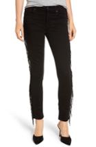 Women's 7 For All Mankind Beaded Fringe Ankle Skinny Jeans - Black