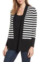 Women's Anne Klein Malibu Stripe Cardigan - Black