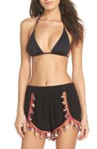 Women's Surf Gypsy Red Fruit Punch Pompom Cover-up Shorts