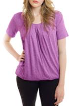 Women's Nurture-elle Pleated Short Sleeve Nursing Top - Blue