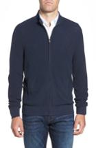 Men's Nordstrom Men's Shop Marled Mock Neck Zip Sweater - Blue