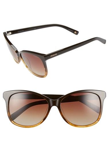Women's Polaroid Eyewear 57mm Polarized Cat Eye Sunglasses - Brown Honey/ Brown Polarized