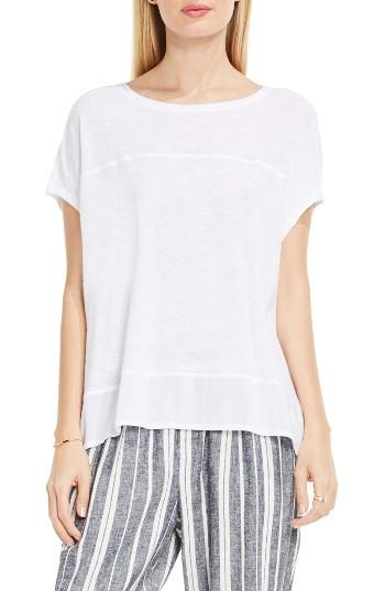 Women's Two By Vince Camuto Chiffon High/low Hem Knit Tee - White