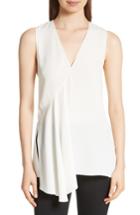 Women's Theory Fluid Silk Georgette Top, Size - Ivory
