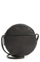 Baggu Circle Calfskin Leather Crossbody Bag - Black