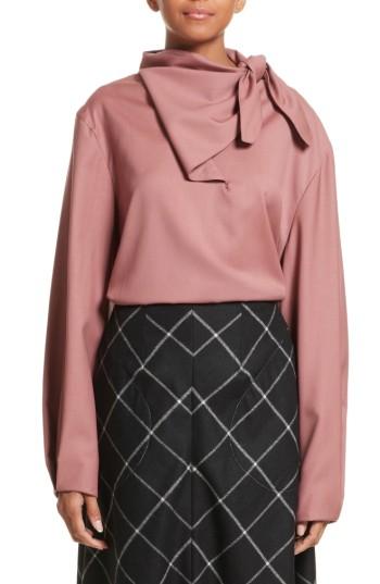 Women's Vejas Handkerchief Tie Wool Gabardine Top