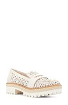 Women's Nine West Gradskool Perforated Penny Loafer M - White