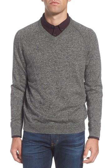 Men's Nordstrom Men's Shop Saddle Shoulder Cotton & Cashmere V-neck Sweater