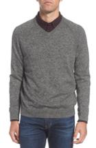 Men's Nordstrom Men's Shop Saddle Shoulder Cotton & Cashmere V-neck Sweater